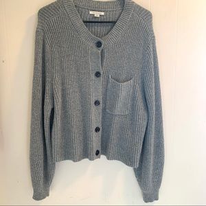 American Eagle Cardigan Slouchy Oversized Grey Knit Size Large